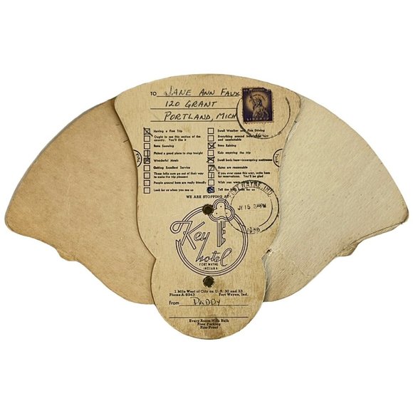 Vintage Tri Fold Advertising Cardboard Fan Boy With Circus Pigs Blue Folding - Picture 11 of 14